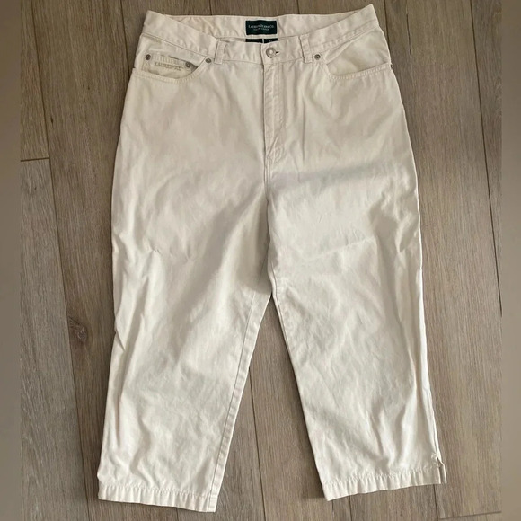 Lauren Jeans Co Ralph Lauren Cotton High Rise Cropped Capri Pants Women’s 12 EUC - Picture 1 of 10